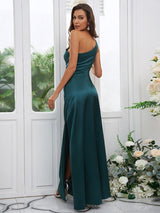 Elegant One Shoulder Sleeveless Bridesmaid Dresses-Dbrbridal