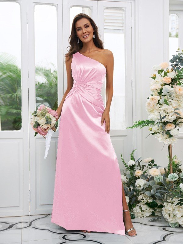 Elegant One Shoulder Sleeveless Bridesmaid Dresses-Dbrbridal