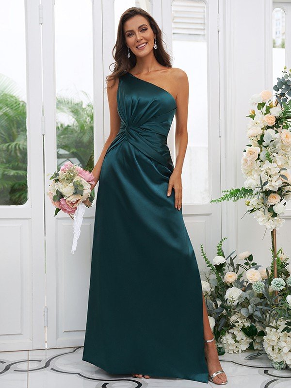 Elegant One Shoulder Sleeveless Bridesmaid Dresses-Dbrbridal