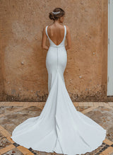 Elegant Open-Back Wedding Dress-Dbrbridal