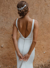 Elegant Open-Back Wedding Dress-Dbrbridal