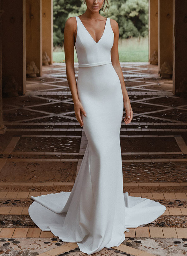 Elegant Open-Back Wedding Dress-Dbrbridal