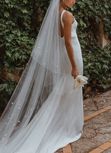 Elegant Open-Back Wedding Dress-Dbrbridal