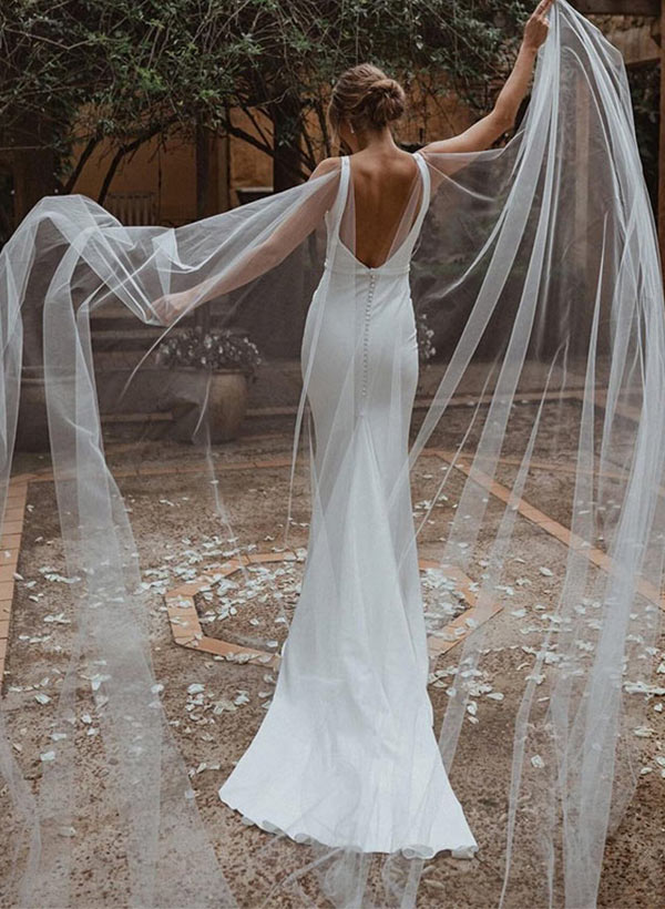 Elegant Open-Back Wedding Dress-Dbrbridal