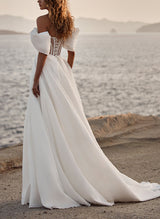 Elegant Organza Wedding Dresses Split Front-Dbrbridal