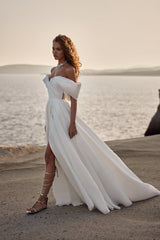 Elegant Organza Wedding Dresses Split Front-Dbrbridal