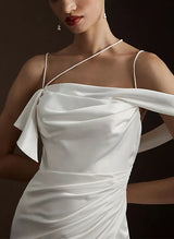 Elegant Satin Wedding Dresses Split Front-Dbrbridal