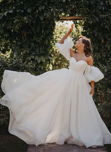 Elegant Sweetheart Organza Wedding Dresses Princess Style-Dbrbridal