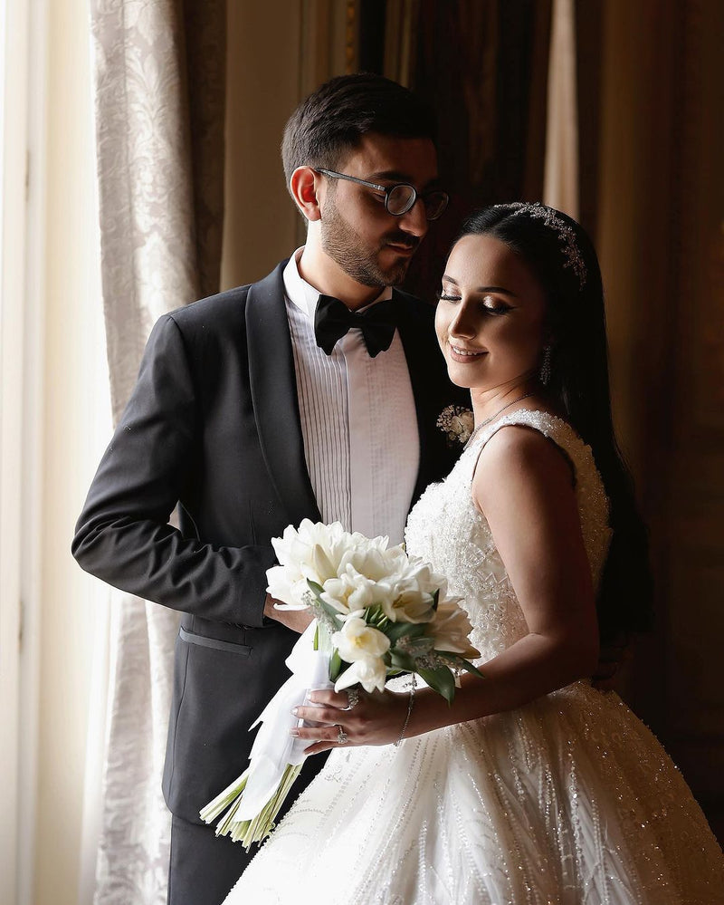 Fabulous Long Ivory A-line Sleeveless Beading Wedding Dress With Lace-Dbrbridal