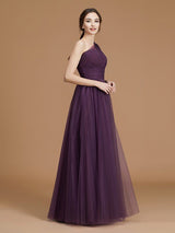 Fabulous Sleeveless One Shoulders Tulle Bridesmaid Dresses-Dbrbridal