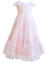 Flower Girl A-line Party Dress Flare Sleeve White Kid Dress-Dbrbridal