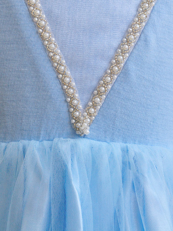 Girls Dresses Elsa Blue Kids Princess Straps Party Dress-Dbrbridal