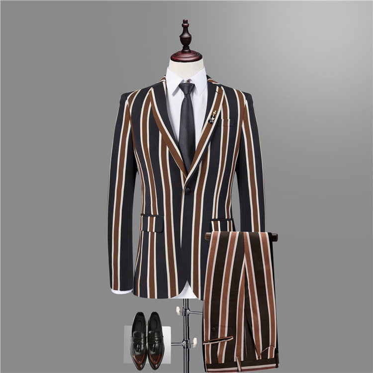 Gorgeous Black Striped Men Suits for Prom-Dbrbridal