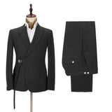 Gorgeous Men's Formal Suit Online Peak Lapel Buckle Button Suit for Men-Dbrbridal