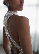 Gorgeous Sweep Train Sequined Wedding Dresses-Dbrbridal