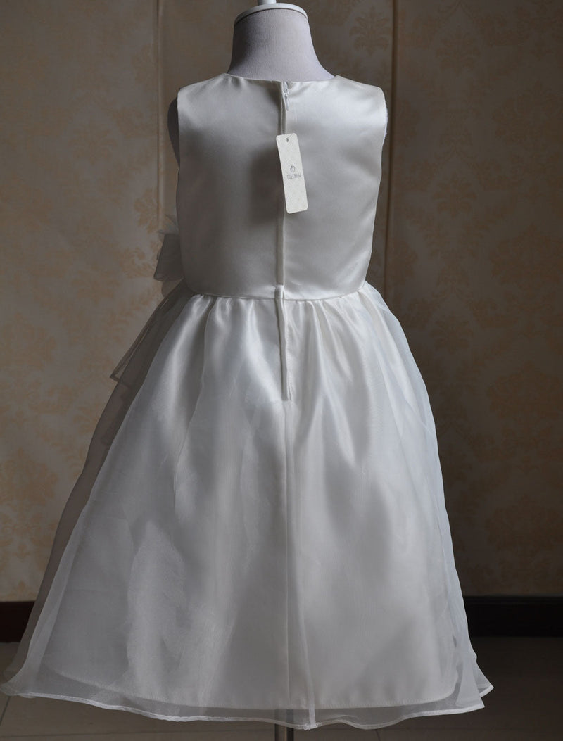 Ivory flower girl dress Sash Bows Ruffles Dress-Dbrbridal