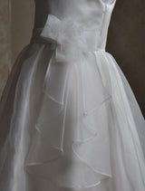 Ivory flower girl dress Sash Bows Ruffles Dress-Dbrbridal