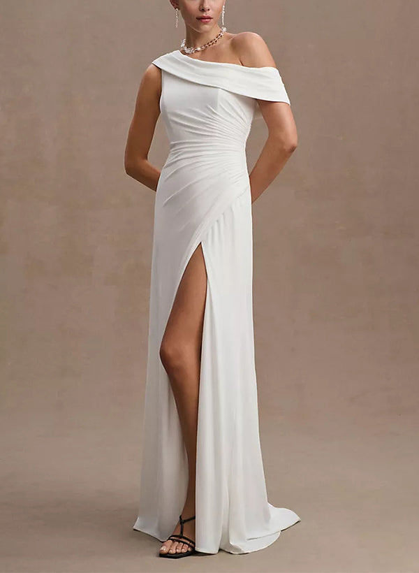 Jersey Wedding Dresses Split Front-Dbrbridal