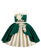 Jewel Neck Polyester Sleeveless Short Ball Gown Bows Kids Party Dresses-Dbrbridal