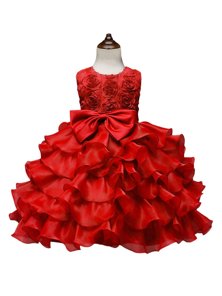 Jewel Neck Sleeveless Ouganza Kids Social Party Dresses-Dbrbridal