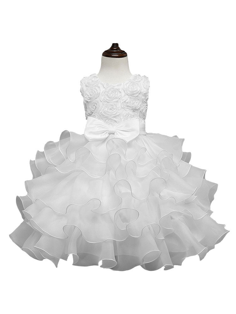 Jewel Neck Sleeveless Ouganza Kids Social Party Dresses-Dbrbridal