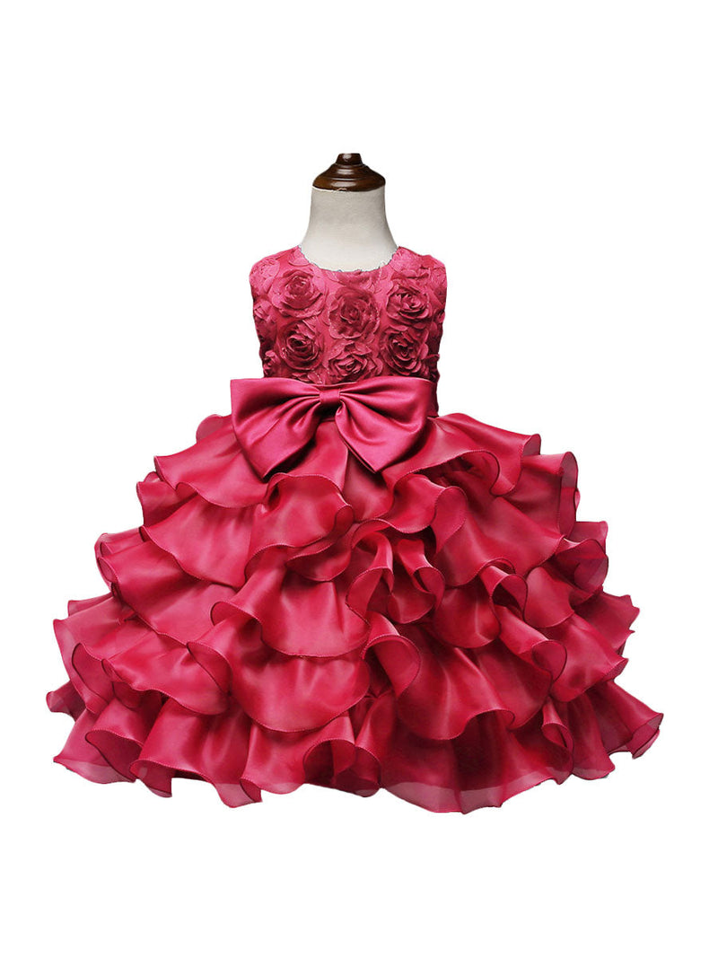 Jewel Neck Sleeveless Ouganza Kids Social Party Dresses-Dbrbridal