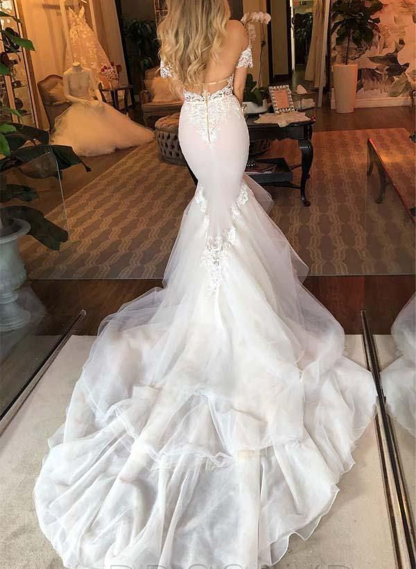 Lace Wedding Dresses Elegant Mermaid Fitted Elegant Sweetheart-Dbrbridal