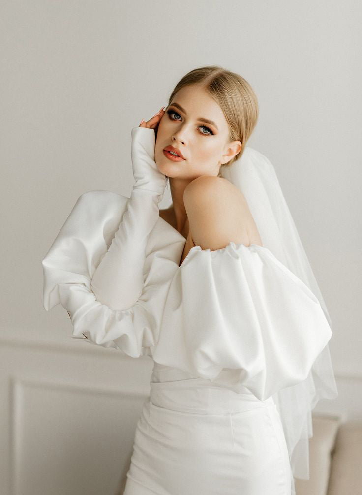 Long Sleeves Reception Wedding Dresses-Dbrbridal