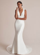 Mermaid Fitted Wedding Dresses Hot Deep V-Neck for Back Hole Sex-Dbrbridal