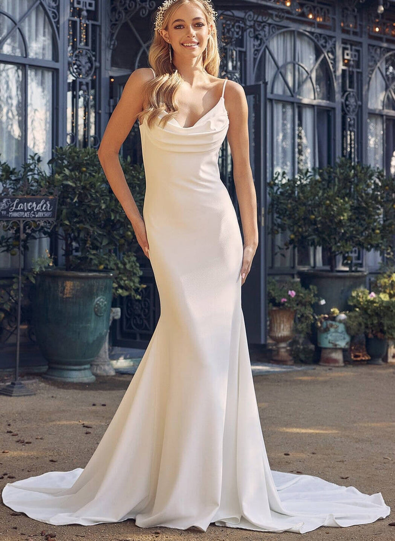 Mermaid Fitted Wedding Dresses Spaghetti Straps-Dbrbridal