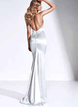 Modern Open Back Mermaid Fitted Wedding Dresses-Dbrbridal