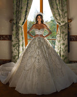 New Arrival Sweetheart Long Sleeves Lace Bridal Gown-Dbrbridal