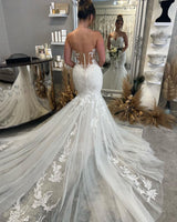 New Arrival Sweetheart Sleeveless Mermaid Bridal Gown with Lace-Dbrbridal