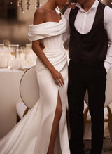 Off-The-Shoulder Sequined Wedding Dresses-Dbrbridal