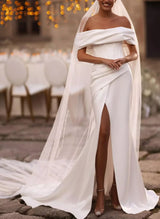 Off-The-Shoulder Sequined Wedding Dresses-Dbrbridal