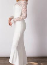 Off-The-Shoulder Wedding Dress Long Sleeves-Dbrbridal