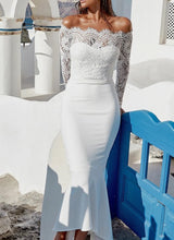 Off-The-Shoulder Wedding Dress Long Sleeves-Dbrbridal