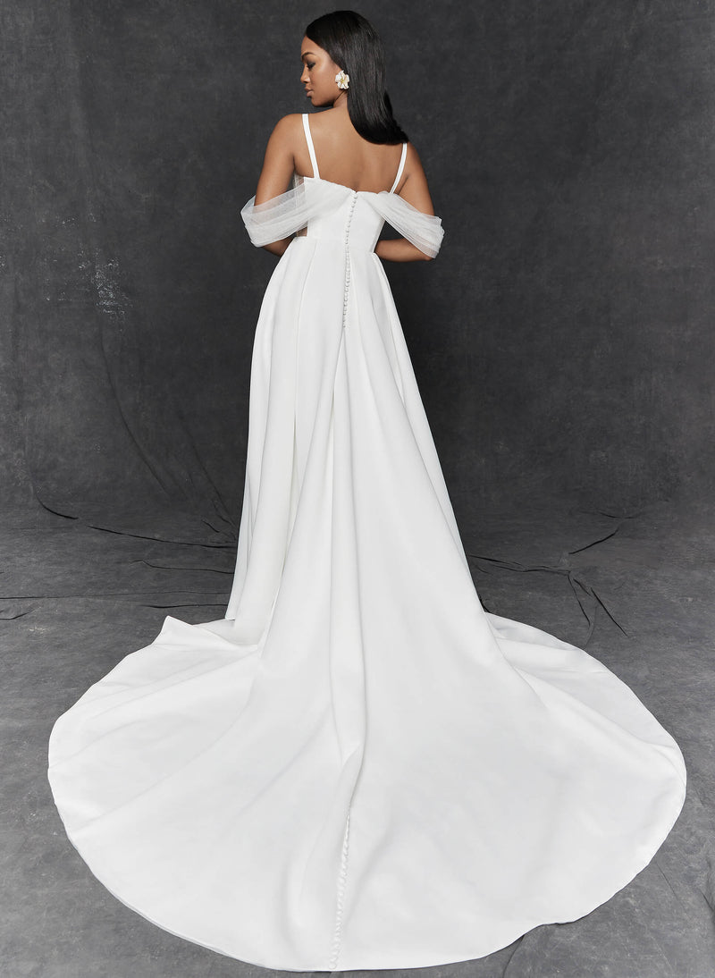 Off-the-Shoulder Wedding Dresses Front Split-Dbrbridal