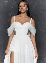 Off-the-Shoulder Wedding Dresses Front Split-Dbrbridal