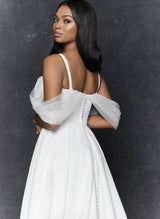 Off-the-Shoulder Wedding Dresses Front Split-Dbrbridal