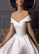 Pearl Tea Length Wedding Dress-Dbrbridal