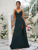 Pretty V-neck Sleeveless Bridesmaid Dresses-Dbrbridal