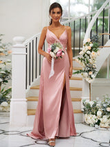 Pretty V-neck Sleeveless Bridesmaid Dresses-Dbrbridal