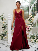 Pretty V-neck Sleeveless Bridesmaid Dresses-Dbrbridal