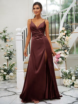 Pretty V-neck Sleeveless Bridesmaid Dresses-Dbrbridal