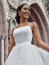 Princess Wedding Dresses Spaghetti Straps Featuring Stunning Cascading Ruffles-Dbrbridal