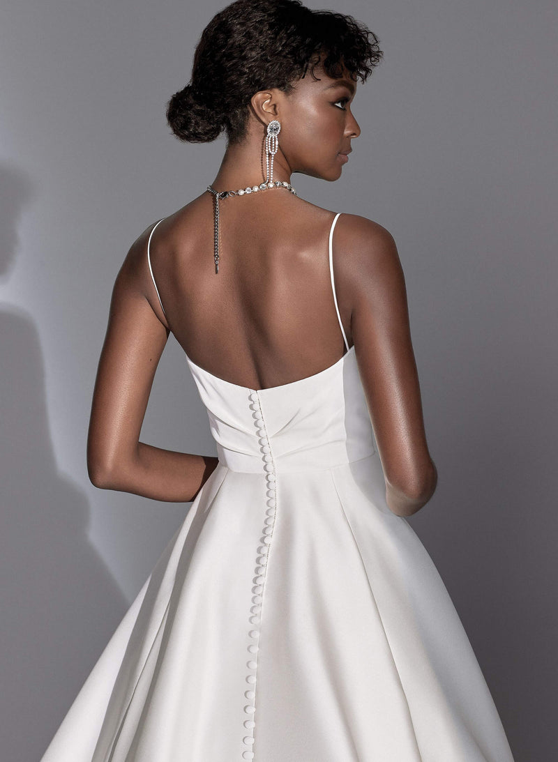 Satin Bow Wedding Dresses Open Back Ball-Gown-Dbrbridal