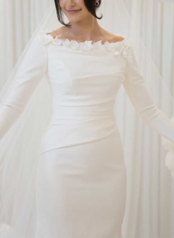 Scoop Neck Long Sleeves Wedding Dresses-Dbrbridal