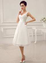 Short Wedding DressNew Ivory Backless Satin Lace Up Bridal Gown-Dbrbridal