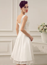 Short Wedding DressNew Ivory Backless Satin Lace Up Bridal Gown-Dbrbridal